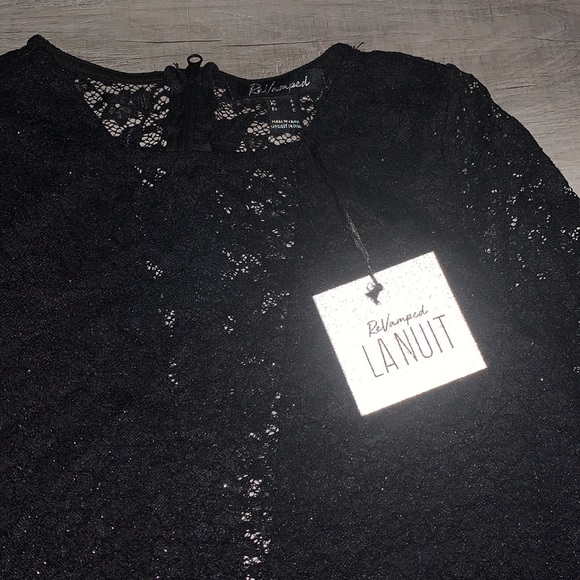 Black Lace Dress with Glitter - Picture 2 of 5